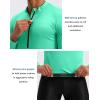 Bikewa Men’s Cycling Jersey with 3+1 Rear Zipper Pockets Long Sleeve Moisture Wicking UPF 50+ Half Zip Riding Bike Shirts(Mint Green)