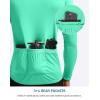 Bikewa Men’s Cycling Jersey with 3+1 Rear Zipper Pockets Long Sleeve Moisture Wicking UPF 50+ Half Zip Riding Bike Shirts(Mint Green)