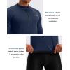 Bikewa Men’s Cycling Jersey with 3+1 Rear Zipper Pockets Long Sleeve Moisture Wicking UPF 50+ Half Zip Riding Bike Shirts(Navy)