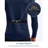 Bikewa Men’s Cycling Jersey with 3+1 Rear Zipper Pockets Long Sleeve Moisture Wicking UPF 50+ Half Zip Riding Bike Shirts(Navy)