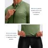 Bikewa Men’s Cycling Jersey with 3+1 Rear Zipper Pockets Long Sleeve Moisture Wicking UPF 50+ Half Zip Riding Bike Shirts(Olive)