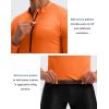 Bikewa Men’s Cycling Jersey with 3+1 Rear Zipper Pockets Long Sleeve Moisture Wicking UPF 50+ Half Zip Riding Bike Shirts(Orange)