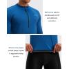 Bikewa Men’s Cycling Jersey with 3+1 Rear Zipper Pockets Long Sleeve Moisture Wicking UPF 50+ Half Zip Riding Bike Shirts(Royal Blue)