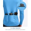 Bikewa Men’s Cycling Jersey with 3+1 Rear Zipper Pockets Long Sleeve Moisture Wicking UPF 50+ Half Zip Riding Bike Shirts(Sky Blue)