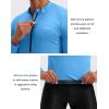 Bikewa Men’s Cycling Jersey with 3+1 Rear Zipper Pockets Long Sleeve Moisture Wicking UPF 50+ Half Zip Riding Bike Shirts(Sky Blue)
