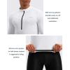 Bikewa Men’s Cycling Jersey with 3+1 Rear Zipper Pockets Long Sleeve Moisture Wicking UPF 50+ Half Zip Riding Bike Shirts(White)