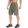Bikewa Men’s Mountain Bike Shorts 3D Padded Loose-fit Biking Riding Cycling Bicycle Biker Shorts Zipper Pockets(Green)