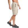 Bikewa Men’s Mountain Bike Shorts 3D Padded Loose-fit Biking Riding Cycling Bicycle Biker Shorts Zipper Pockets(Light Khaki)