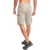 Bikewa Men’s Mountain Bike Shorts 3D Padded Loose-fit Biking Riding Cycling Bicycle Biker Shorts Zipper Pockets(Light Khaki)