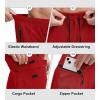 Bikewa Men’s Mountain Bike Shorts 3D Padded Loose-fit Biking Riding Cycling Bicycle Biker Shorts Zipper Pockets(Red)