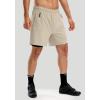 Bikewa Men’s Mountain Bike Shorts 3D Padded Loose-fit Riding Biking Cycling Bicycle Biker Shorts for Men Zipper Pockets(Light Khaki)