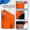 Bikewa Men’s Mountain Bike Shorts 3D Padded Loose-fit Riding Biking Cycling Bicycle Biker Shorts for Men Zipper Pockets(Orange)