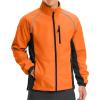 Bikewa Men’s Winter Cycling Jackets Thermal Warm Water Resistant Bike Running Windproof Jacket(Orange/Black)