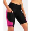 Bikewa Women’s 4D Padded Bike Shorts Cycling Riding Road Biking Bicycle Cycle Shorts for Women Zipper Pockets(Black/Rosy)