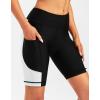 Bikewa Women’s 4D Padded Bike Shorts Cycling Riding Road Biking Bicycle Cycle Shorts for Women Zipper Pockets(Black/White)