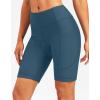 Bikewa Women’s 4D Padded Bike Shorts Cycling Riding Road Biking Bicycle Cycle Shorts for Women Zipper Pockets(Blue Grey)