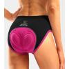 Bikewa Women’s 4D Padded Bike Underwear Cycling Bicycle Shorts Biking Riding Briefs Biker Cycle Undershorts for Women(Black/Rosy)