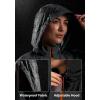 Bikewa Women’s Cycling Rain Jackets Waterproof Windbreaker Lightweight Running Windproof Reflective Jacket Packable Hooded(Black/Orange)