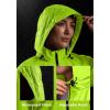Bikewa Women’s Cycling Rain Jackets Waterproof Windbreaker Lightweight Running Windproof Reflective Jacket Packable Hooded(Fluorescent Yellow/Black)