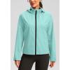 Bikewa Women’s Cycling Rain Jackets Waterproof Windbreaker Lightweight Running Windproof Reflective Jacket Packable Hooded(Light Green)
