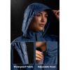 Bikewa Women’s Cycling Rain Jackets Waterproof Windbreaker Lightweight Running Windproof Reflective Jacket Packable Hooded(Navy)