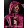 Bikewa Women’s Cycling Rain Jackets Waterproof Windbreaker Lightweight Running Windproof Reflective Jacket Packable Hooded(Rose Red)