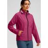 Bikewa Women’s Cycling Rain Jackets Waterproof Windbreaker Lightweight Running Windproof Reflective Jacket Packable Hooded(Rose Red)