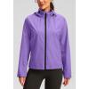Bikewa Women’s Cycling Rain Jackets Waterproof Windbreaker Lightweight Running Windproof Reflective Jacket Packable Hooded(Taro Purple)