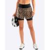 Bikewa Women’s Mountain Bike Shorts 4D Padded Cycling Riding Biking Bicycle Biker Cycle Shorts for Women Zipper Pockets(Leopard)