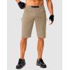 Men’s Mountain Bike Shorts Stretch Cycling Biking Bicycle Quick Dry Hiking Shorts for Men Zipper Pockets(Khaki)