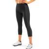 Women’s 4D Padded Bike Pants High Waist Cycling Shorts Bicycle Capris 3/4 Biking Tights with Zipper Pockets(Black/Dark Grey)