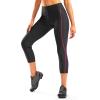 Women’s 4D Padded Bike Pants High Waist Cycling Shorts Bicycle Capris 3/4 Biking Tights with Zipper Pockets(Black/Rosy)