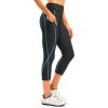 Women’s 4D Padded Bike Pants High Waist Cycling Shorts Bicycle Capris 3/4 Biking Tights with Zipper Pockets(Black/Sky Blue)