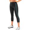 Women’s 4D Padded Bike Pants High Waist Cycling Shorts Bicycle Capris 3/4 Biking Tights with Zipper Pockets(Black/Sky Blue)