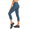 Women’s 4D Padded Bike Pants High Waist Cycling Shorts Bicycle Capris 3/4 Biking Tights with Zipper Pockets(Blue Grey)