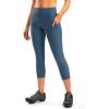 Women’s 4D Padded Bike Pants High Waist Cycling Shorts Bicycle Capris 3/4 Biking Tights with Zipper Pockets(Blue Grey)
