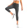 Women’s 4D Padded Bike Pants High Waist Cycling Shorts Bicycle Capris 3/4 Biking Tights with Zipper Pockets(Dark Grey)