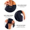 Women’s 4D Padded Bike Pants High Waist Cycling Shorts Bicycle Capris 3/4 Biking Tights with Zipper Pockets(Navy)