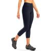 Women’s 4D Padded Bike Pants High Waist Cycling Shorts Bicycle Capris 3/4 Biking Tights with Zipper Pockets(Navy)