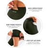 Women’s 4D Padded Bike Pants High Waist Cycling Shorts Bicycle Capris 3/4 Biking Tights with Zipper Pockets(Olive Green)