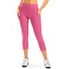 Women’s 4D Padded Bike Pants High Waist Cycling Shorts Bicycle Capris 3/4 Biking Tights with Zipper Pockets(Pink)