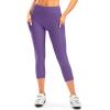 Women’s 4D Padded Bike Pants High Waist Cycling Shorts Bicycle Capris 3/4 Biking Tights with Zipper Pockets(Purple)