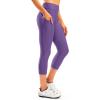 Women’s 4D Padded Bike Pants High Waist Cycling Shorts Bicycle Capris 3/4 Biking Tights with Zipper Pockets(Purple)