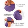Women’s 4D Padded Bike Pants High Waist Cycling Shorts Bicycle Capris 3/4 Biking Tights with Zipper Pockets(Purple)