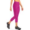 Women’s 4D Padded Bike Pants High Waist Cycling Shorts Bicycle Capris 3/4 Biking Tights with Zipper Pockets(Rosy)