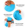 Women’s 4D Padded Bike Pants High Waist Cycling Shorts Bicycle Capris 3/4 Biking Tights with Zipper Pockets(Skyblue)
