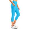 Women’s 4D Padded Bike Pants High Waist Cycling Shorts Bicycle Capris 3/4 Biking Tights with Zipper Pockets(Skyblue)