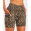 Women’s 4D Padded Bike Shorts 5″/7″ Riding Underwear Cycling Bicycle Road Biking Cycle Shorts for Women Zipper Pockets(Leopard)