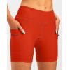 Women’s 4D Padded Bike Shorts 5″/7″ Riding Underwear Cycling Bicycle Road Biking Cycle Shorts for Women Zipper Pockets(Orange)
