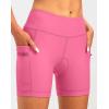 Women’s 4D Padded Bike Shorts 5″/7″ Riding Underwear Cycling Bicycle Road Biking Cycle Shorts for Women Zipper Pockets(Pink)